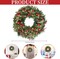 24 Inch Christmas Wreaths, Christmas Wreaths for Front Door with Balls Ornaments, Eucalyptus and Battery Operated LED Lights, Large Artificial Xmas Wreath with Timer for Outdoor Holiday Decor